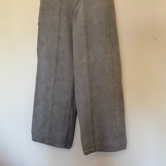 Nasty Gal Gray Wide Leg Denim Size US 4 with Front Seam Funky Back Pockets - Picture 4 of 7